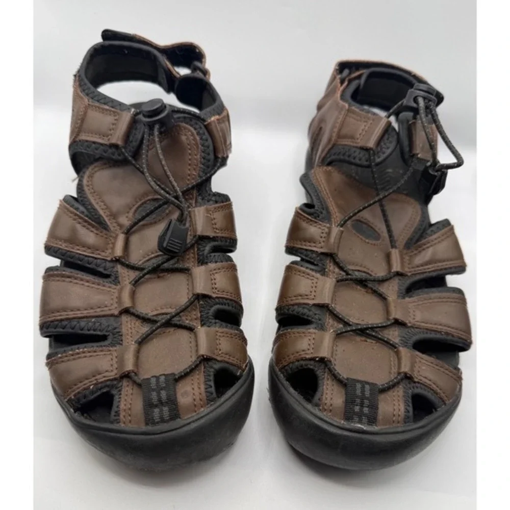 Khombu Travis Active Men 8 Fisherman Gladiator Sandals Brown Strap Hook and Loop